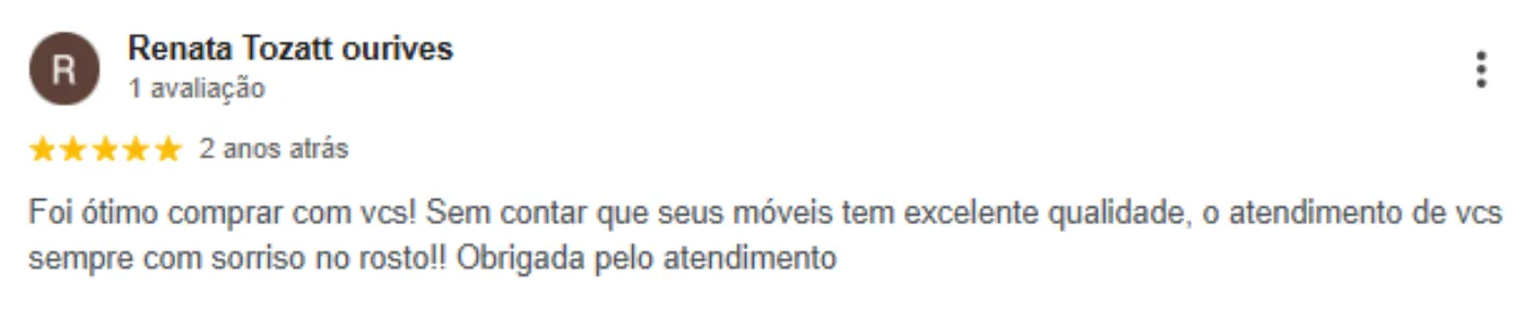 Avaliação Renata Tozatt Ourives — Grupo Aroeira Móveis
